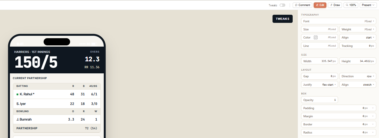 screenshot: Edit tab